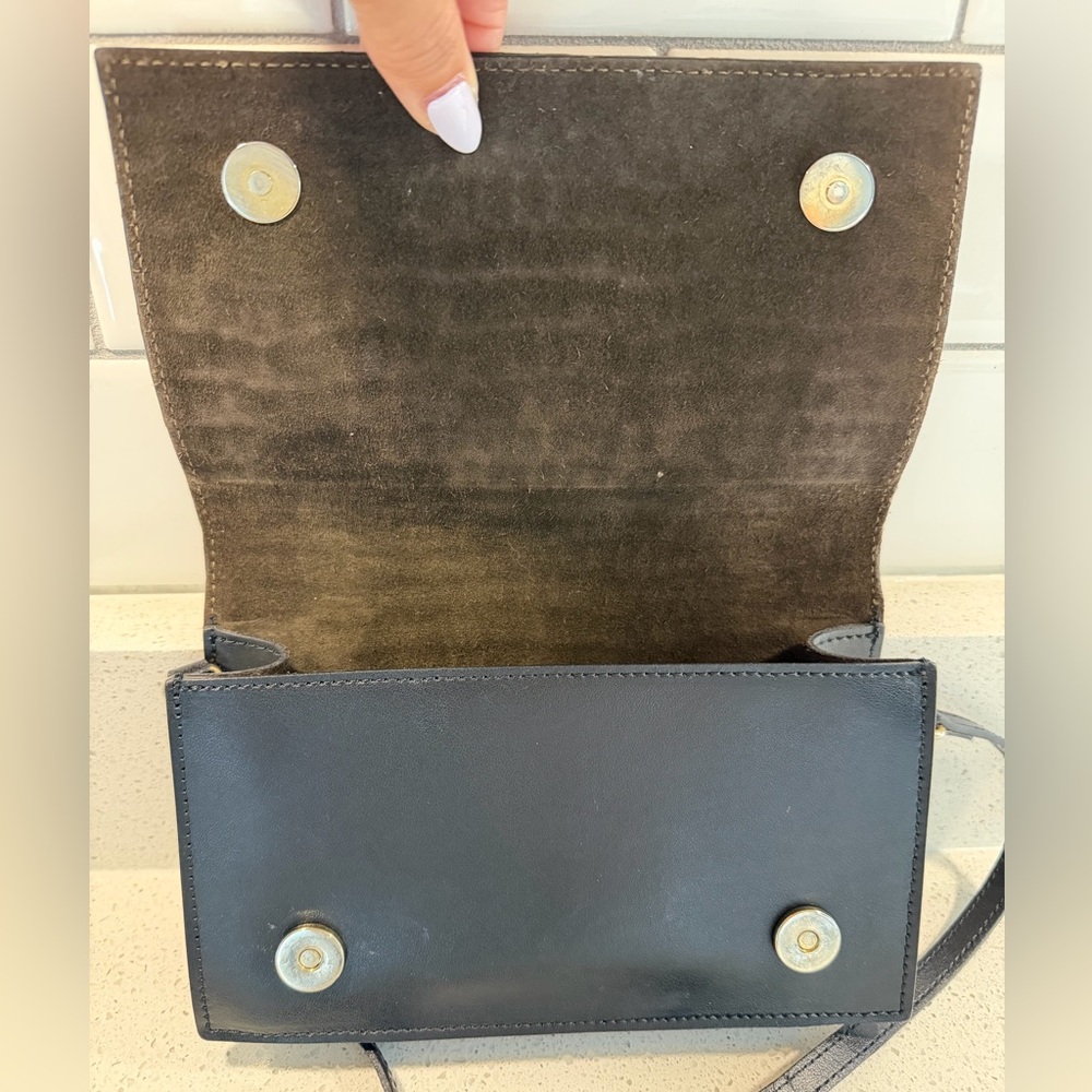 Marinella Milano Leather Black Shoulder Handbag Made in Italy EUC - Picture 7 of 9